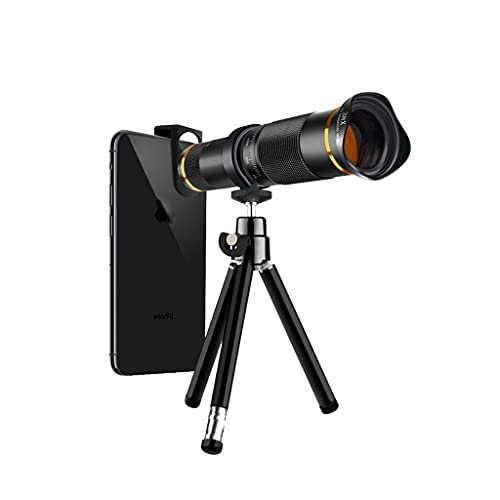 Telecope-Objektiv, 4K HD, universelles Teleobjektiv für Smartphone, mobiles Objektiv-Set inklusive Stativ (Größe: schwarz) von IIPOSAQQ