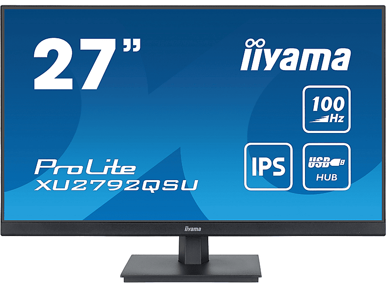 IIYAMA ProLite XU2792QSU-B6 27 Zoll QHD Business Monitor (0,4 ms Reaktionszeit, 100 Hz) von IIYAMA
