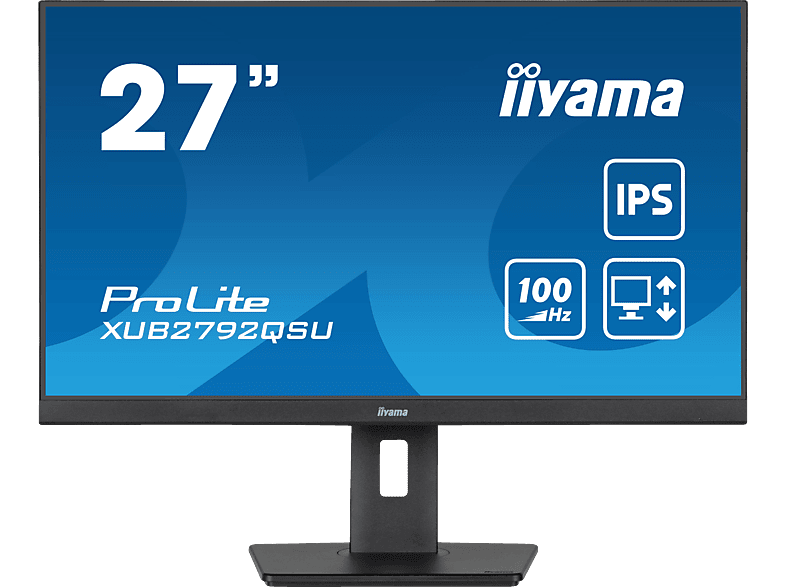 IIYAMA ProLite XUB2792QSU-B6 27 Zoll QHD Business Monitor (0,4 ms Reaktionszeit, 100 Hz) von IIYAMA