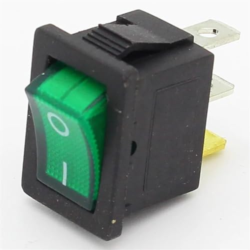 1 Stück Mini 3 Pin Dashboard On Off Position Rocker Switch Illuminated Spst With Light (Color : Green) von IJEKINNE