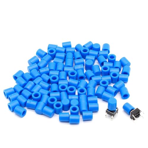 100 Stück blaue Kunststoffkappe for 6 x 6 mm G61 taktile Druckschalter-Deckelabdeckung von IJEKINNE