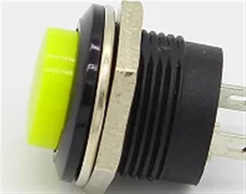 18 Stück 16 mm selbstrückstellender Momentan-Drucktastenschalter 6 A/125 V AC 3 A/250 V AC (Color : 18PCS YELLOW) von IJEKINNE