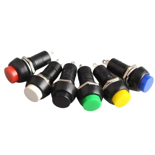 6 Stück Momentan-Drucktastenschalter 3 A 250 V AC 12 mm (Color : Black) von IJEKINNE