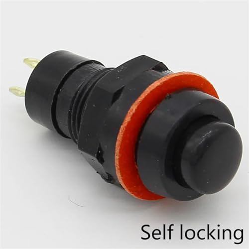 6 Stück selbstsichernder Drucktastenschalter 10 mm (Color : Black) von IJEKINNE