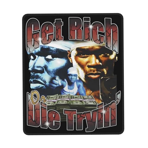 IJHRSFDST 50 Rapper Cent Gummi-Mauspad – rutschfeste Gaming-Matte mit Kantenverriegelung, Rap-Musik-Themen-Schreibtischzubehör für Büro und Zuhause, 21,1 x 26,2 cm IJHRSFDST 50 Rapper Cent Gummi-Mauspad – rutschfeste Gaming-Matte mit Kantenverriegelung, Rap-Musik-Themen-Schreibtischzubehör für Büro und Zuhause, 21,1 x 26,2 cm von IJHRSFDST