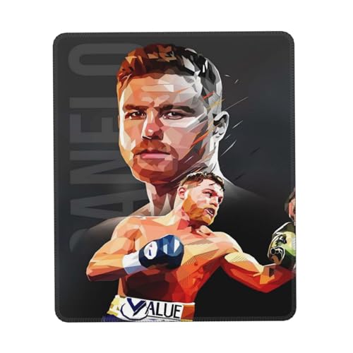 IJHRSFDST Canelo Boxer Alvarez Mauspad, rutschfeste Gummiunterseite, genähtes Box-Themen-Zubehör, Geschenke für Büro und Gamer, 17,8 x 21,8 cm IJHRSFDST Canelo Boxer Alvarez Mauspad, rutschfeste Gummiunterseite, genähtes Box-Themen-Zubehör, Geschenke für Büro und Gamer, 17,8 x 21,8 cm von IJHRSFDST