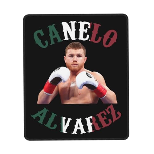 IJHRSFDST Canelo Boxer Alvarez Mauspad, rutschfeste Gummiunterseite, genähtes Box-Themen-Zubehör, Geschenke für Büro und Gamer, 25,4 x 30,5 cm IJHRSFDST Canelo Boxer Alvarez Mauspad, rutschfeste Gummiunterseite, genähtes Box-Themen-Zubehör, Geschenke für Büro und Gamer, 25,4 x 30,5 cm von IJHRSFDST