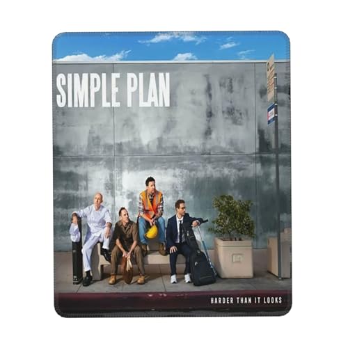 IJHRSFDST Simple Rock Band Plan Gaming Mauspad - Mehrere Größen Gummiunterseite Mauspad mit verriegelten Kanten, rutschfeste Schreibtischunterlage für Bürogamer, 20,1 x 24,1 cm von IJHRSFDST
