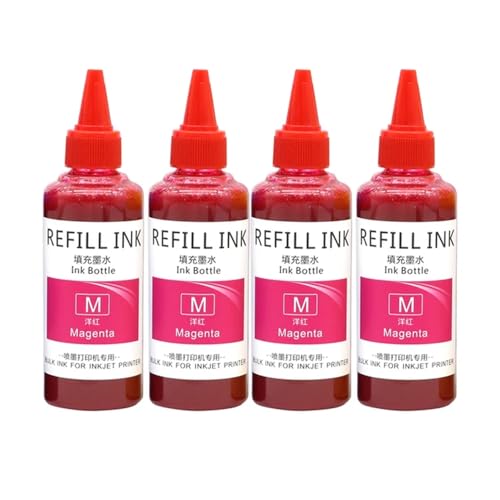 IJOSADON 4-Farben-Dye-Tinte 100-ml-Nachfüllsets, kompatibel mit verschiedenen Tintenstrahldruckern, einschließlich(4 Dye Ink-Magenta) von IJOSADON