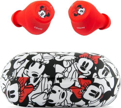 Disney Minnie Mouse Bluetooth-Ohrhörer mit Ladehülle, kabelloses Bluetooth-Headset mit integriertem Mikrofon und 30 Stunden Spielzeit, Disneyland Essentials und Disney-Geschenke für Frauen und Männer von IJOY