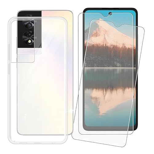 IJTYHF [2 Sätze] Hülle für TCL 40 NXTpaper (6.78 Zoll) Cover Cases Silikon Weich TPU Handyhülle Protector Hüllen Transparent Bumper + Displayschutzfolie Gehärteter Film von IJTYHF