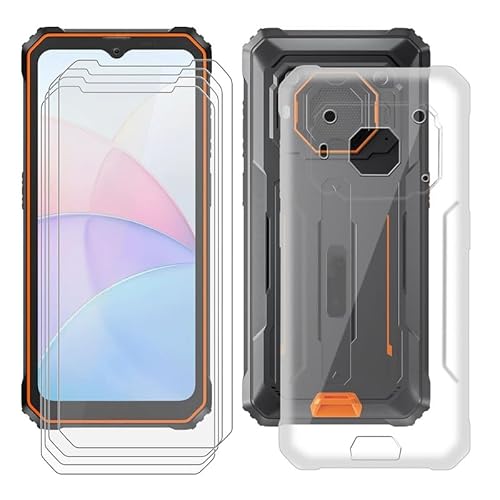 IJTYHF [4 Sätze] Hülle für Blackview BV6200 (6.56 Zoll) Cover Cases Silikon Weich TPU Handyhülle Protector Hüllen Transparent Bumper + Displayschutzfolie Gehärteter Film von IJTYHF