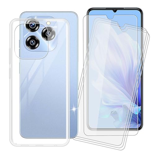 IJTYHF [4 Sätze] Hülle für Oukitel C50 5G (6.80 Zoll) Handyhülle Silikon Weich Phone Case TPU Cover Protector Hüllen Transparent Bumper+ Displayschutzfolie Gehärteter Film von IJTYHF