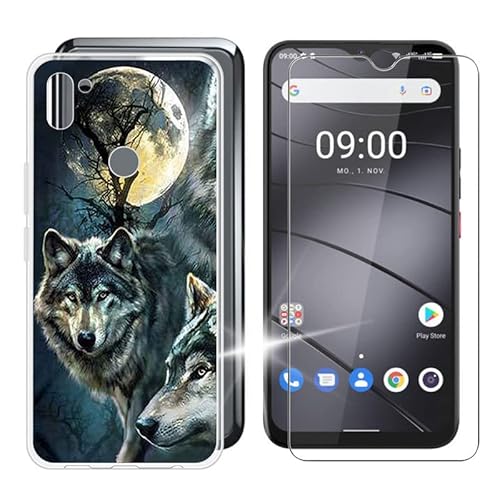 IJTYHF Gehärtetes Glas Schutzfolie Glass + Hülle Schutzhülle für Gigaset GS5 Lite (6.30") Transparent Silikon Flexibel Weich TPU Handyhülle Tasche Case Cover -WMA29 von IJTYHF