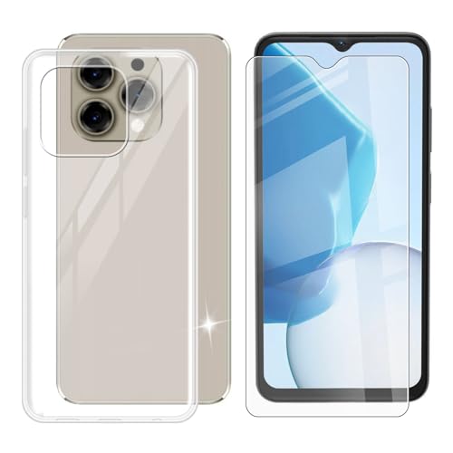 IJTYHF Hülle für Doogee N55 Pro (6.56 Zoll) Handyhülle Silikon Weich Phone Case TPU Cover Protector Hüllen Transparent Bumper+ Displayschutzfolie Gehärteter Film von IJTYHF