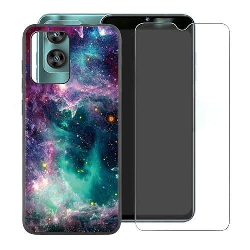 IJTYHF Hülle für Oukitel C35 (6.56 Zoll) Cover Cases Silikon Weich TPU Handyhülle Protector Hüllen Black Bumper + Displayschutzfolie Gehärteter Film -Bunter Sternenhimmel -A33 von IJTYHF