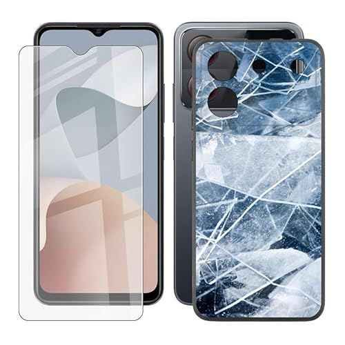 IJTYHF Hülle für ZTE Blade A54 (6.60 Zoll) Cover Cases Silikon Weich TPU Handyhülle Protector Hüllen Black Bumper + Displayschutzfolie Gehärteter Film -Fragmente von IJTYHF