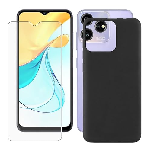 IJTYHF Hülle für ZTE Blade V50S (6.60 Zoll) Handyhülle Silikon Cases Weich Phone Case TPU Cover Protector Hüllen Black Bumper + Displayschutzfolie Gehärteter Film von IJTYHF