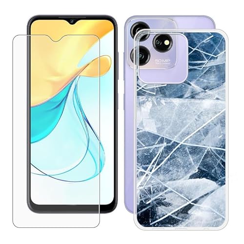 IJTYHF Hülle für ZTE Blade V50S (6.60 Zoll) Handyhülle Silikon Cases Weich Phone Case TPU Cover Protector Hüllen Transparent Bumper + Displayschutzfolie Gehärteter Film -Fragmente von IJTYHF