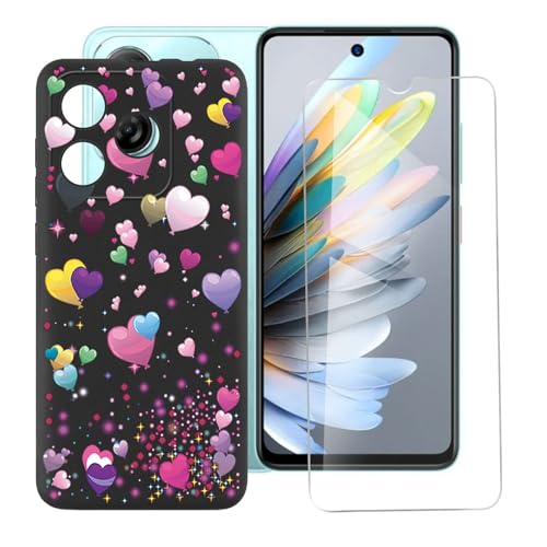 IJTYHF Hülle für zte Blade a75 4G (6.60 Zoll) Handyhülle Silikon Cases Weich Phone Case TPU Cover Protector Hüllen Black Bumper + Displayschutzfolie Gehärteter Film von IJTYHF
