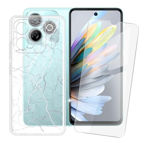 IJTYHF Hülle für zte Blade a75 4G (6.60 Zoll) Handyhülle Silikon Weich Phone Case TPU Cover Protector Hüllen Transparent Bumper+ Displayschutzfolie Gehärteter Film -Blitzimpuls von IJTYHF