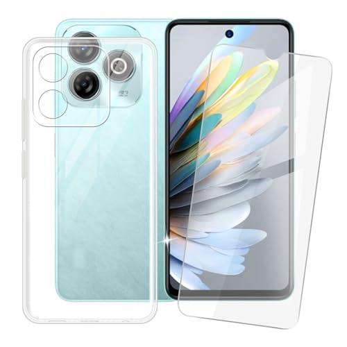 IJTYHF Hülle für zte Blade a75 4G (6.60 Zoll) Handyhülle Silikon Weich Phone Case TPU Cover Protector Hüllen Transparent Bumper+ Displayschutzfolie Gehärteter Film von IJTYHF