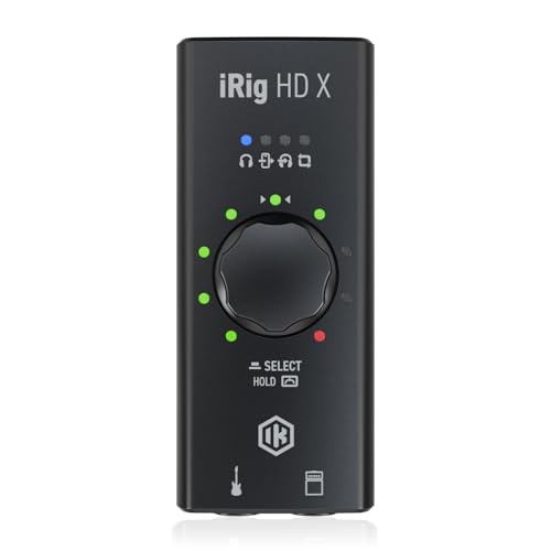 IK Multimedia iRig HD X Gitarren-Interface (Multi-Color LED Signalanzeige, integriertes Stimmgerät, kompatibel mit iPhone, iPad, Mac und PC, Vorverstärker, inkl. USB-C und Lightning Kabel) von IK Multimedia