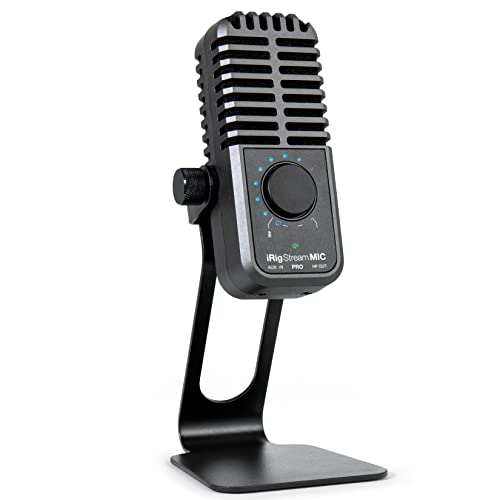 IK Multimedia iRig Stream Mic Pro, Kondensator Mikrofon mit integriertem Audio Interface für iPhone, iPad, Android, USB-Computer, Mac, Windows PC, ideal für Podcast, Recording, Gesang Aufnahme, Gaming von IK Multimedia