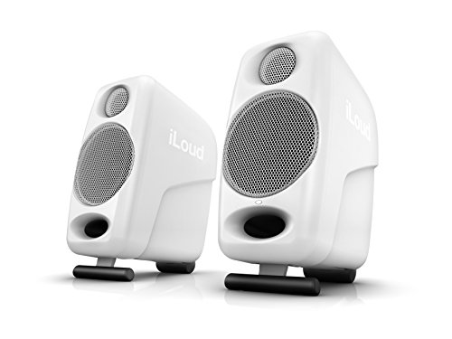 iLoud Micro Monitor White Special Edition - kleinste Studio-Referenz-Monitorpaar weltweit, 4 Class-D-Endstufen, 50 Watt (RMS) bi-amped, Bassreflex, weiß von IK Multimedia