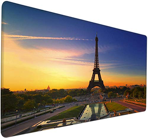 mauspad groß Gaming Kreative HD-Fotografie des Paris-Turms bei Sonnenuntergang Kreative Computerspiel-Mausunterlage große Schreibtischunterlage Jungen- und Mädchenkindergeschenke wettbewerbsfähig von IKAEASD