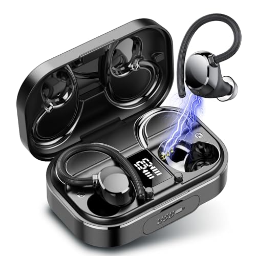 Bluetooth Kopfhörer Sport, in Ear Kopfhörer Kabellos Bluetooth 5.3 mit HD Mic, Herausragender Sound, 120 Std Spielzeit, IP7 Wasserdicht Ohrhörer mit Ohrhaken von IKG