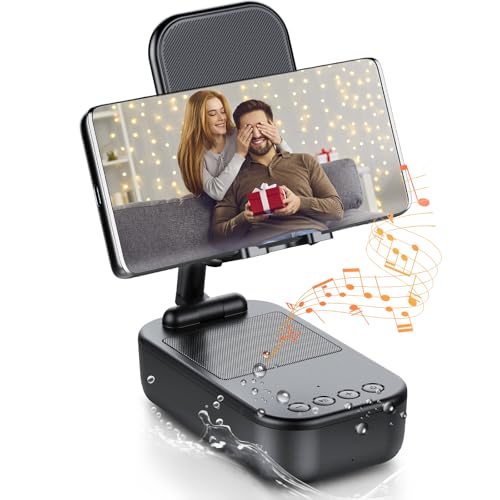 Bluetooth Lautsprecher mit Handyständer,HD-Surround-Sound Bluetooth Box,IP7 Wasserdichter Lautsprecher,Verstellbarer Handyhalter&Tragbarer Musikbox kompatibel mit Phone/Pad,Geschenke für Männer Frauen Bluetooth Lautsprecher mit Handyständer,HD-Surround-Sound Bluetooth Box,IP7 Wasserdichter Lautsprecher,Verstellbarer Handyhalter&Tragbarer Musikbox kompatibel mit Phone/Pad,Geschenke für Männer Frauen von IKG