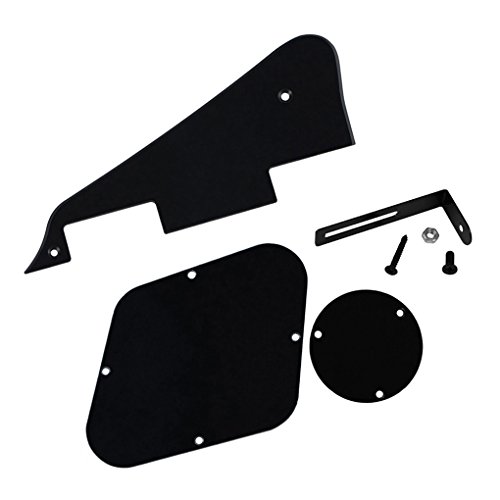 IKN Standard LP Pickguard/Control Backplate/Switch Cavity Cover/Black Bracket/Montageschrauben für Gibson Les Paul Style Gitarre, 1-lagige schwarze von IKN