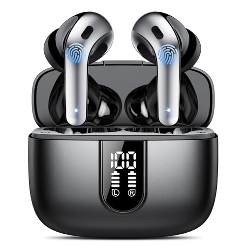 Bluetooth Kopfhörer, In Ear Kopfhörer Kabellos Bluetooth 5.3 mit 50H Tiefer Bass, 2024 Neue Kabellose Kopfhörer Noise Cancelling Earbuds mit 4 ENC Mic, IPX7 Wasserdicht Ohrhörer, USB-C von IKT