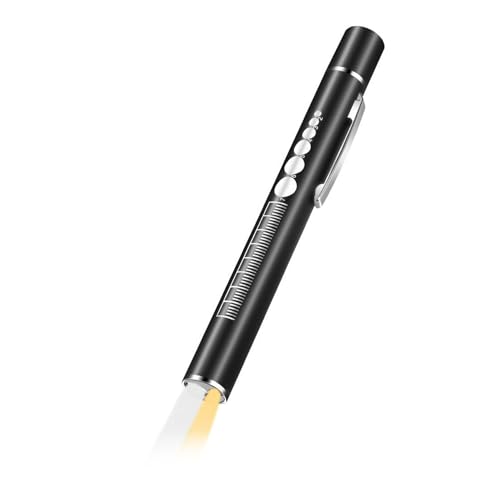 IKadiya Penlight, Pupillenleuchte, mit Pupillenmessgerät und Lineal, LED Stiftlampe Taschenlampe Lichtgriffel, für Krankenschwestern Ärzte Schüler, 2 Lichtquellen von IKadiya