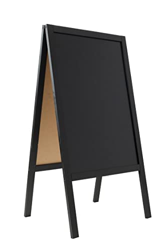 IL SETTE – Werbeaufsteller für Restaurants, Cafés, Bars und sonstige Ladengeschäfte – Holz Kundenstopper – Kreidetafel mit Kreide und Kreidestiften beschreibbar (schwarz | 118 x 61 cm) von IL SETTE