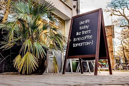 IL SETTE – Werbeaufsteller für Restaurants, Cafés, Bars und sonstige Ladengeschäfte – rustikaler Holz Kundenstopper – wasserfeste Kreidetafel mit Kreidestiften beschreibbar (100 x 60 cm) von IL SETTE