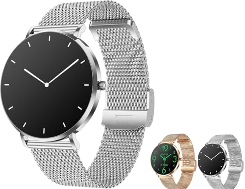 ILESTDG Premium Ware Amory 5 Smartwatch Damen Herren Bestelectronic Das Viele Funktionen im Extra Flachen Design (Silver) von ILESTDG