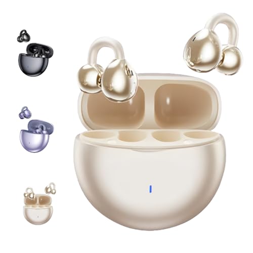 ILESTDG Verovelo SmartBuds 2.0 - KI Kopfhörer Mit Echtzeit-Übersetzung, Open-Ear-Clip Kabellos Für Klare Kommunikation (Beige) von ILESTDG