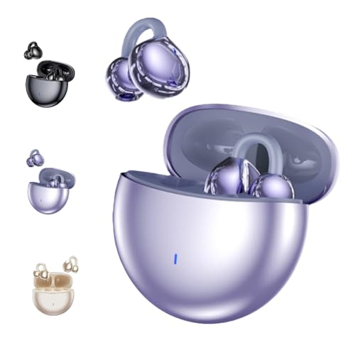 ILESTDG Verovelo SmartBuds 2.0 - KI Kopfhörer Mit Echtzeit-Übersetzung, Open-Ear-Clip Kabellos Für Klare Kommunikation (Violett) von ILESTDG