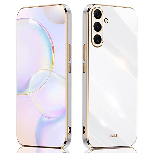 ILING Handyhülle für Samsung Galaxy A54 5G, Ultradünne Stoßfeste Schutzhülle für Damen, Bunt Silikon Case, Schützen Sie die Kamera Stoßstange Hülle (Weiß) von ILING