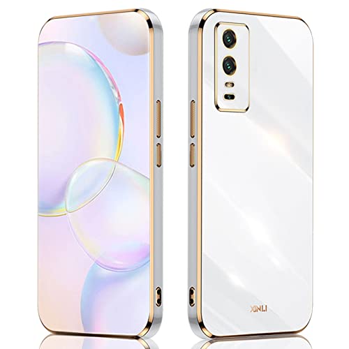 ILING Handyhülle für vivo Y76 5G/vivo Y76s/vivo Y74s, Ultradünne Stoßfeste Schutzhülle für Damen, Bunt Silikon Case, Schüzen Sie die Kamera Stoßstange Hülle (Weiß) von ILING