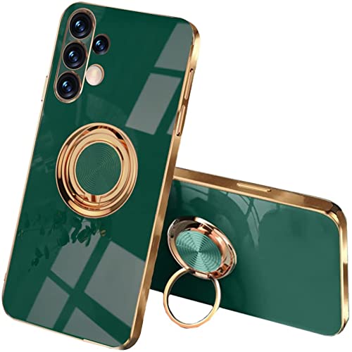 ILING Hülle für Xiaomi 13T Pro 5G / Xiaomi 13T 5G, Zweilagig Soft Bunt Silikon Handyhülle mit Ring Halter Schutzhülle TPU Schock Stoßfester Stoßfänger Schöne Dünn Case (Dunkel Grün) von ILING