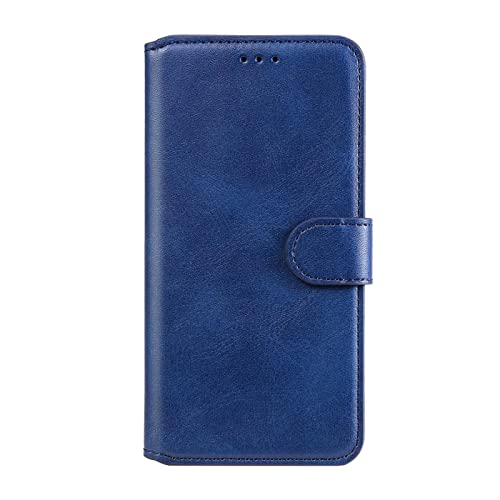 ILING Leder Hülle für Xiaomi Redmi 9AT/Xiaomi Redmi 9A, Premium PU/TPU Leder Handyhülle mit Kartenfächer und Geldbeutel, Flip Case Klapphülle Lederhülle mit Standfunkt und Magnet (Blau) von ILING
