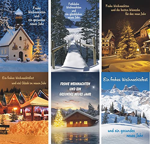 ILODA® 10 Weihnachtskarten mit Umschlag 22-2053, Glückwunschkarten Weihnachten mit tollen Motiven von ILODA