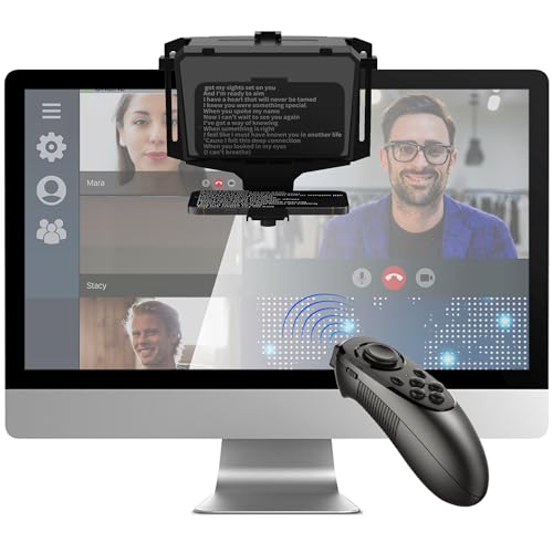 ILOKNZI 19,6 cm (7,7 Zoll) Telefon-Teleprompter-Kit, Bluetooth-Fernbedienung und gehärtetes optisches Glas für Smartphone, iOS/Android-kompatible S-Teleprompter-App von ILOKNZI