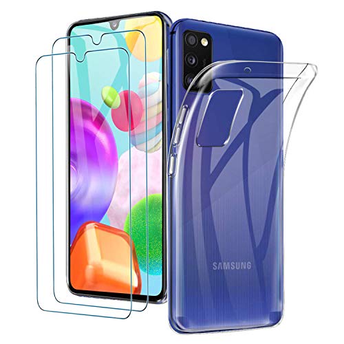 ILUXUS Klar Silikon Hülle Für Samsung Galaxy A41 HandyHülle mit Schutzfolie, Galaxy A41 HandyHülle Transparent Bumper Cover TPU Ultra Slim Schutzhülle von ILUXUS