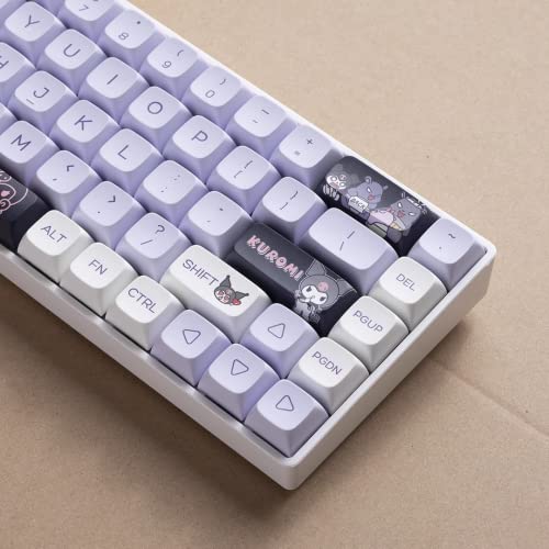 ILYCHEEGAMI Kuromi PBT Dye-Sub-Tastenkappen, niedliches Cartoon-XDA-Tastenkappen-Set für Mädchen, benutzerdefinierte Tastatur für Gateron, Kailh, Cherry MX-Schalter, ANSI-Layout, mechanische von ILYCHEEGAMI
