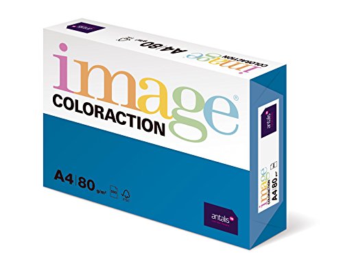 Image Coloraction Stockholm - farbiges Kopierpapier - DIN A4, 210 x 297 mm, 80 g/m² - buntes, holzfreies Druckerpapier für Kopierer - 500 Blatt - Tiefblau von IMAGE