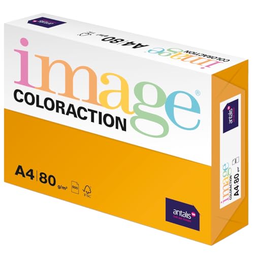 Image Coloraction Venezia - farbiges Kopierpapier - DIN A4, 210 x 297 mm, 80 g/m² - buntes, holzfreies Druckerpapier für Kopierer - 500 Blatt - Altgold von IMAGE